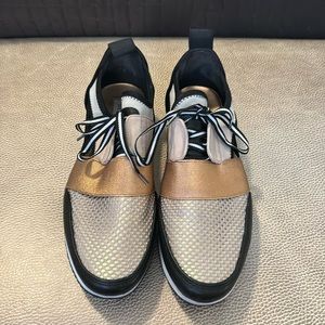 Steve Madden metallic sneakers with cut outs